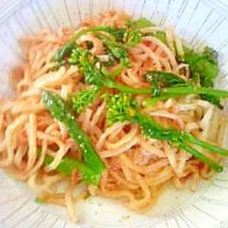 簡単☆明太子アスパラたけのこスパゲティ